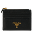 Prada Zip Card Holder, &pound;175, Accessories, Black, Leather, Front view